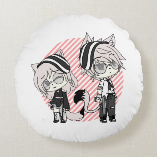 gacha,gacha life,gacha club,game,anime, round cushion (Front)