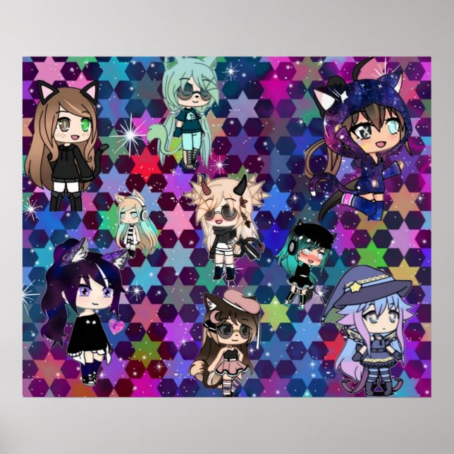 Gacha Life Girl bundle pack stars Poster (Front)