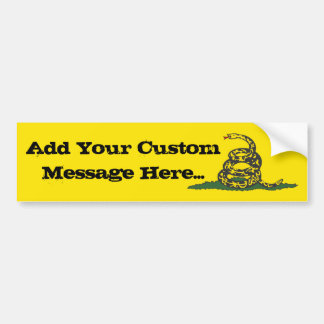 Gadsden Bumper Sticker with Custom Message