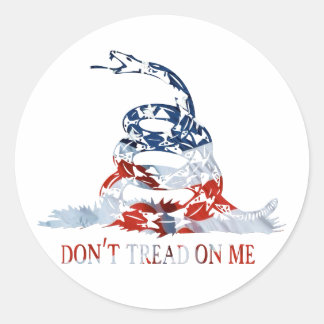 Gadsden - Don't Tread on Me Red, White and Blue Classic Round Sticker