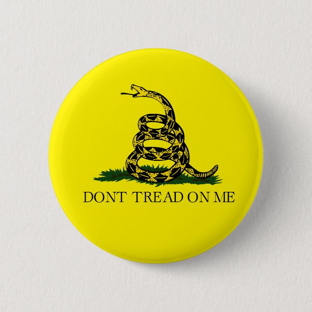Gadsden Flag Don't Tread On Me 6 Cm Round Badge (Front)