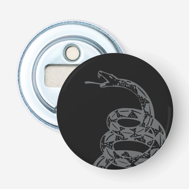 Gadsden Flag Don't Tread on Me Grey Bottle Opener (Front)