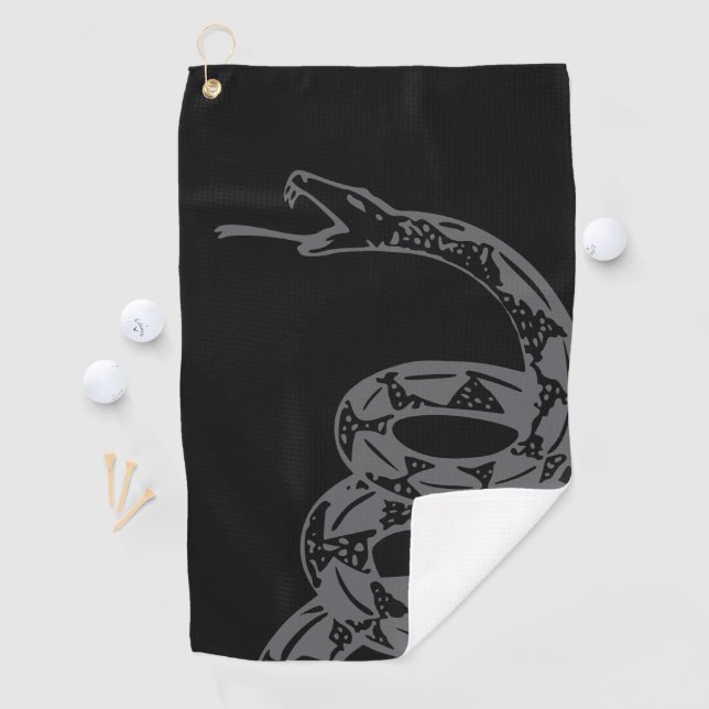 Gadsden Flag Don't Tread on Me Grey Golf Towel (InSitu)