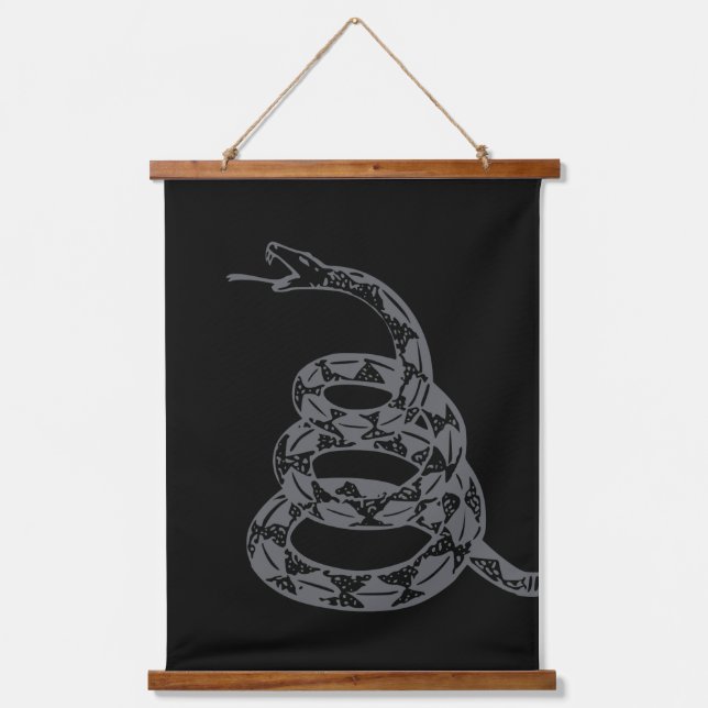 Gadsden Flag Don't Tread on Me Grey Hanging Tapestry (Front)