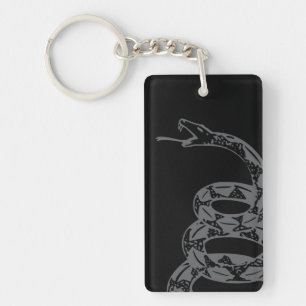 Gadsden Flag Don't Tread on Me Grey Key Ring