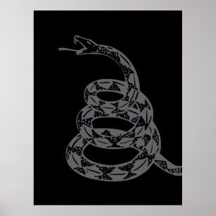 Gadsden Flag Don't Tread on Me Grey Poster