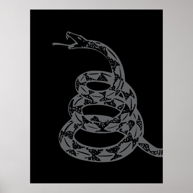 Gadsden Flag Don't Tread on Me Grey Poster (Front)