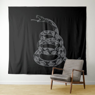 Gadsden Flag Don't Tread on Me Grey Tapestry