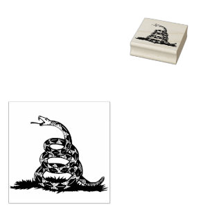 Gadsden Flag Don't Tread on Me Libertarian Yellow Rubber Stamp
