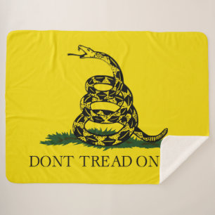 Gadsden Flag (Don't Tread on Me) (Snake Flag) Sherpa Blanket