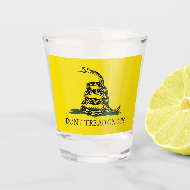 Gadsden Flag (Don't Tread on Me) (Snake Flag) Shot Glass (Front)
