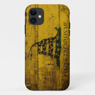 Gadsden Flag on Old Wood Grain Case-Mate iPhone Case