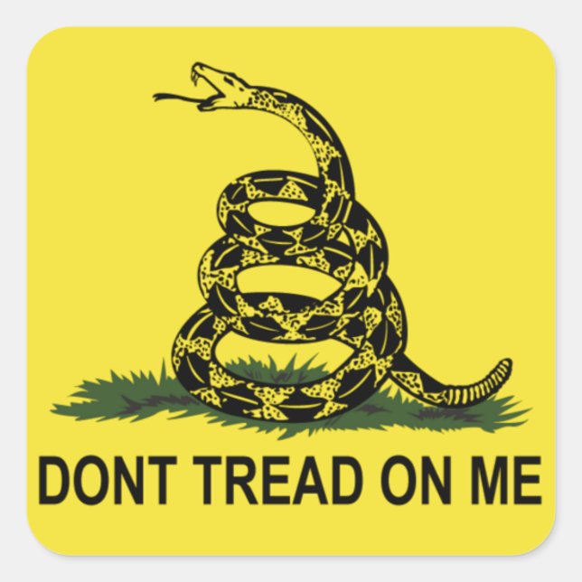 Gadsden Flag Square Sticker (Front)