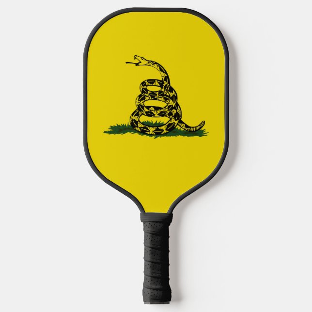 Gadsden flag variant pickleball paddle (Front)