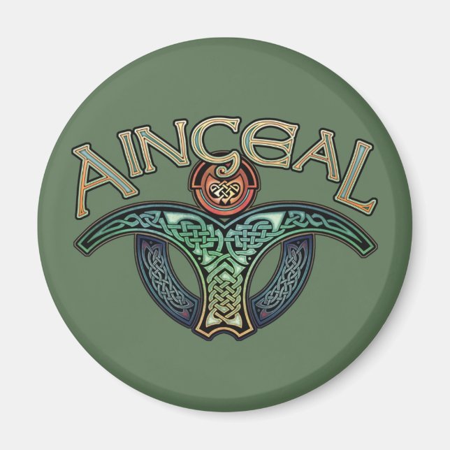 Gaelic Angel Round Magnet (Front)