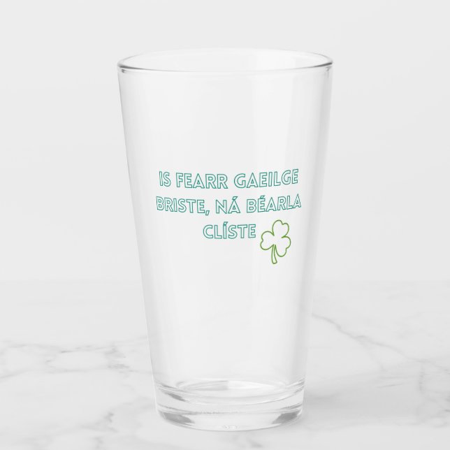 Gaelic proverb St Patrick's Day Glass (Front)