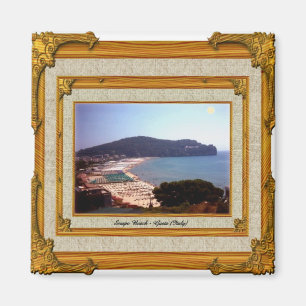 Gaeta Beach Vintage Frame Magnet