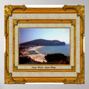 Gaeta Beach Vintage Frame Poster
