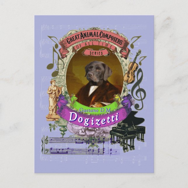 Gaetano Dogizetti Dog Animal Composer Donizetti Postcard (Front)