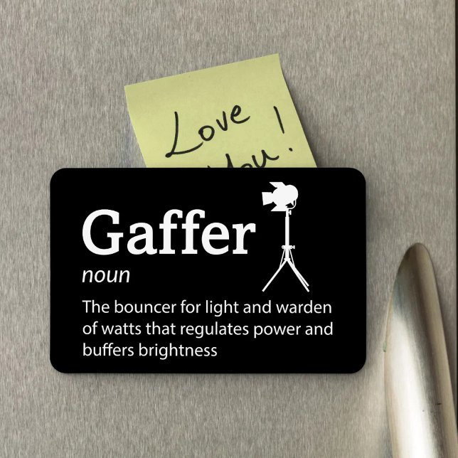Gaffer Definition - Film Crew 4" x 6" Flex Magnet (Creator Uploaded)