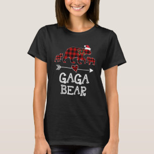 Gaga Bear Christmas Pajama Red Plaid Buffalo for m T-Shirt