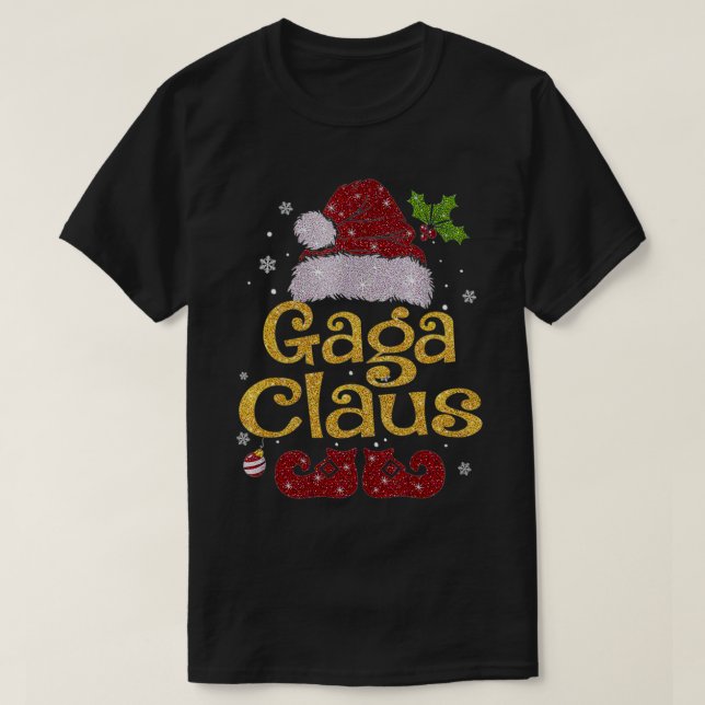 Gaga Claus  Christmas Pajama Family Matching Xmas  T-Shirt (Design Front)