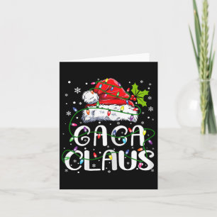 Gaga Claus Christmas Santa Hat Matching Family Xma Card