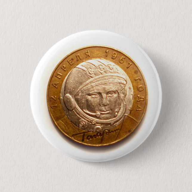 gagarin 6 cm round badge (Front)