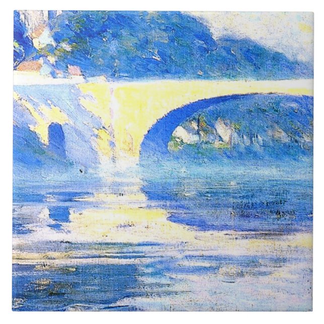 Gagnon - Early Morning Mist, Pont de l'Arche Tile (Front)