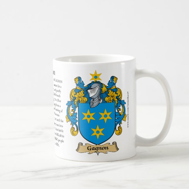 Gagnon, the Origin, the Meaning and the Crest Mug (Right)