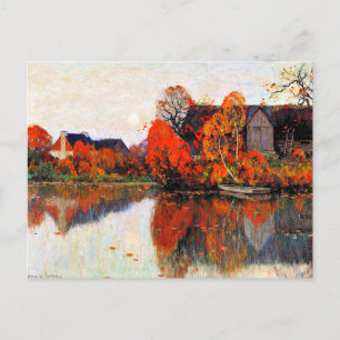 Gagnon - The Pond in October, fine art painting, Postcard