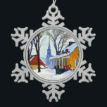 Gagnon - Winter Morning, Baie-Saint Paul Snowflake Pewter Christmas Ornament<br><div class="desc">Winter Morning,  Baie-Saint Paul,  fine art painting by Canadian artist Clarence Gagnon</div>