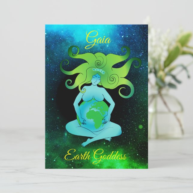 Gaia Earth Goddess Greeting Card  (Standing Front)