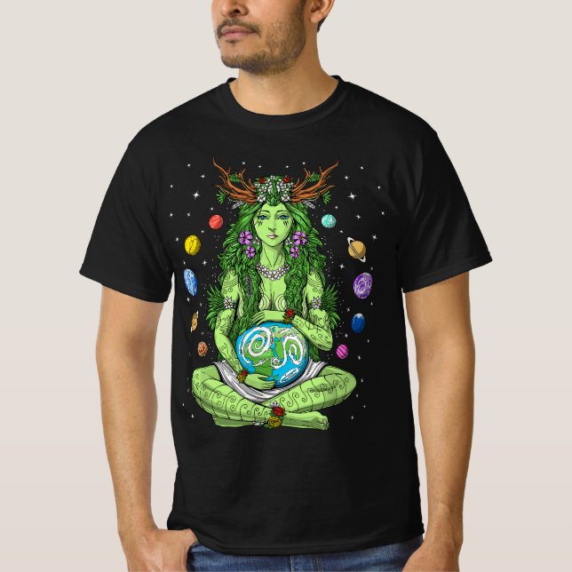 Gaia Greek Goddess Pagan Mother Earth Hippie Natur T-Shirt (Front)