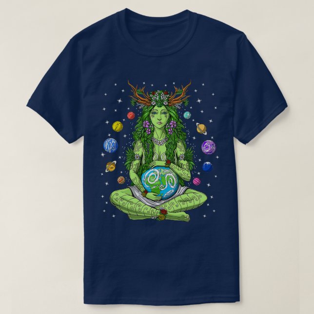 Gaia Greek Goddess Pagan Mother Earth Hippie Natur T-Shirt (Design Front)