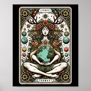 Gaia Greek Goddess Pagan Mother Earth Nature Tarot Poster