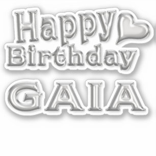 Gaia Happy Birthday silver Sticker