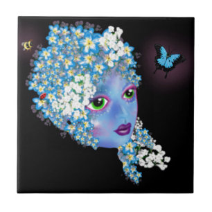 GAIA Mother Earth Pagan fantasy Art by LeahG Tile