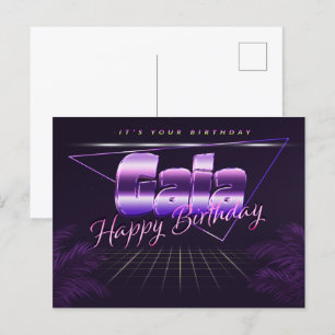 Gaia Name Vorname lila Postkarte Geburtstag Postcard