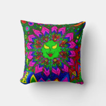 Gaia Psychedelic Throw Cushion