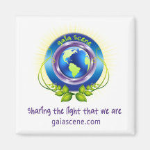 Gaia Scene Square Refridgerator Magnet Drop Logo