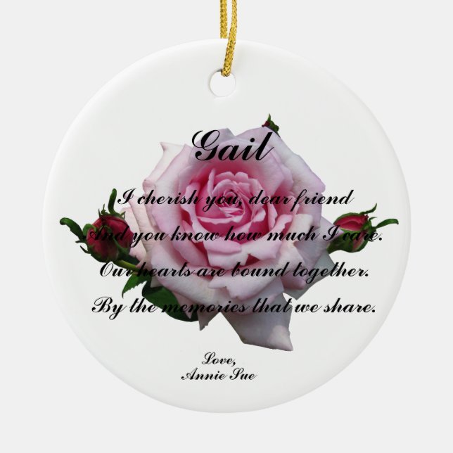 GAIL  QUOTE CERAMIC TREE DECORATION (Front)