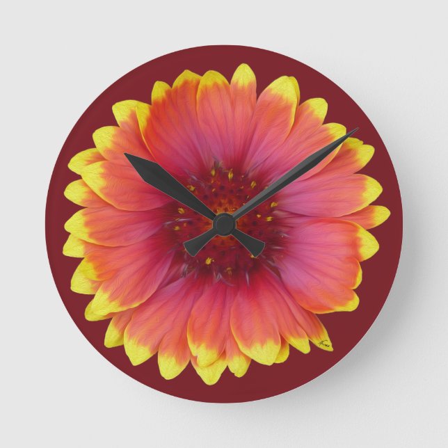 Gaillardia 1 round clock (Front)
