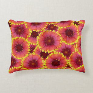 Gaillardia Seamless Pattern Decorative Cushion