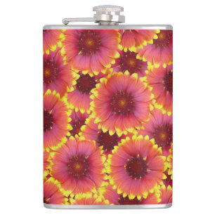 Gaillardia Seamless Pattern Hip Flask