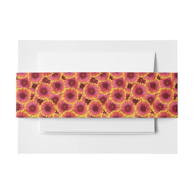 Gaillardia Seamless Pattern Invitation Belly Band (Front Example)