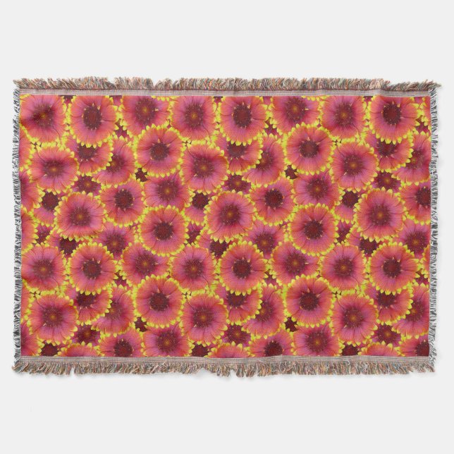 Gaillardia Seamless Pattern Throw Blanket (Front)