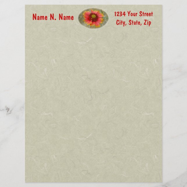 Gaillardia Wildflower (Blanket Flower) Letterhead (Front)