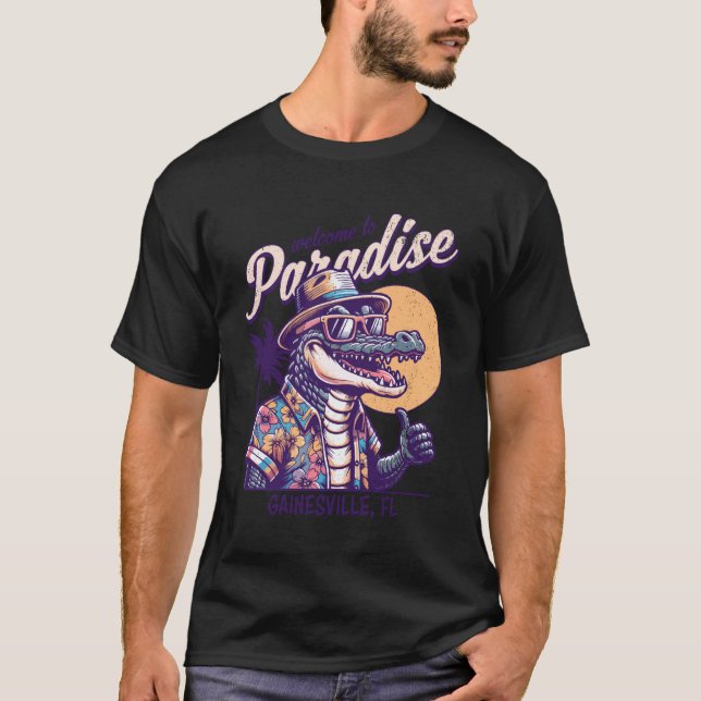 Gainesville Florida Retro Style Summer Distressed  T-Shirt (Front)