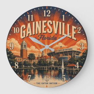 Gainesville Florida Sunshine State College Town  Large Clock